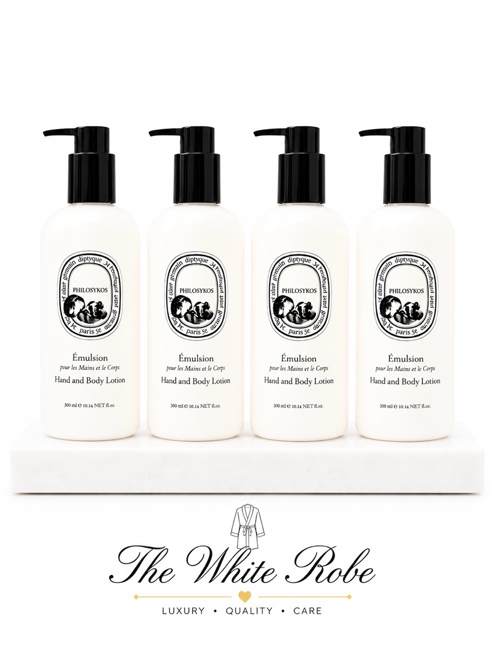 DIPTYQUE PHILOSYKOS BRAND NEW AUTHENTIC HAND & BODY LOTION (4 PACK) 10.14oz